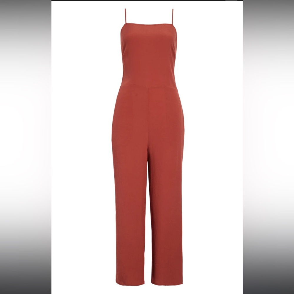 Treasure & Bond Sleeveless Wide Leg Jumpsuit Brown Henna Size Small